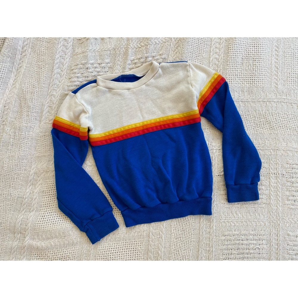 70s Vintage Ultra Soft Rainbow Crewneck💙 6/7